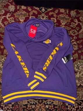 NBA Purple and Yellow Lakers Crewneck Pullover